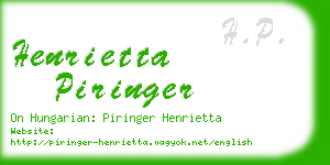 henrietta piringer business card